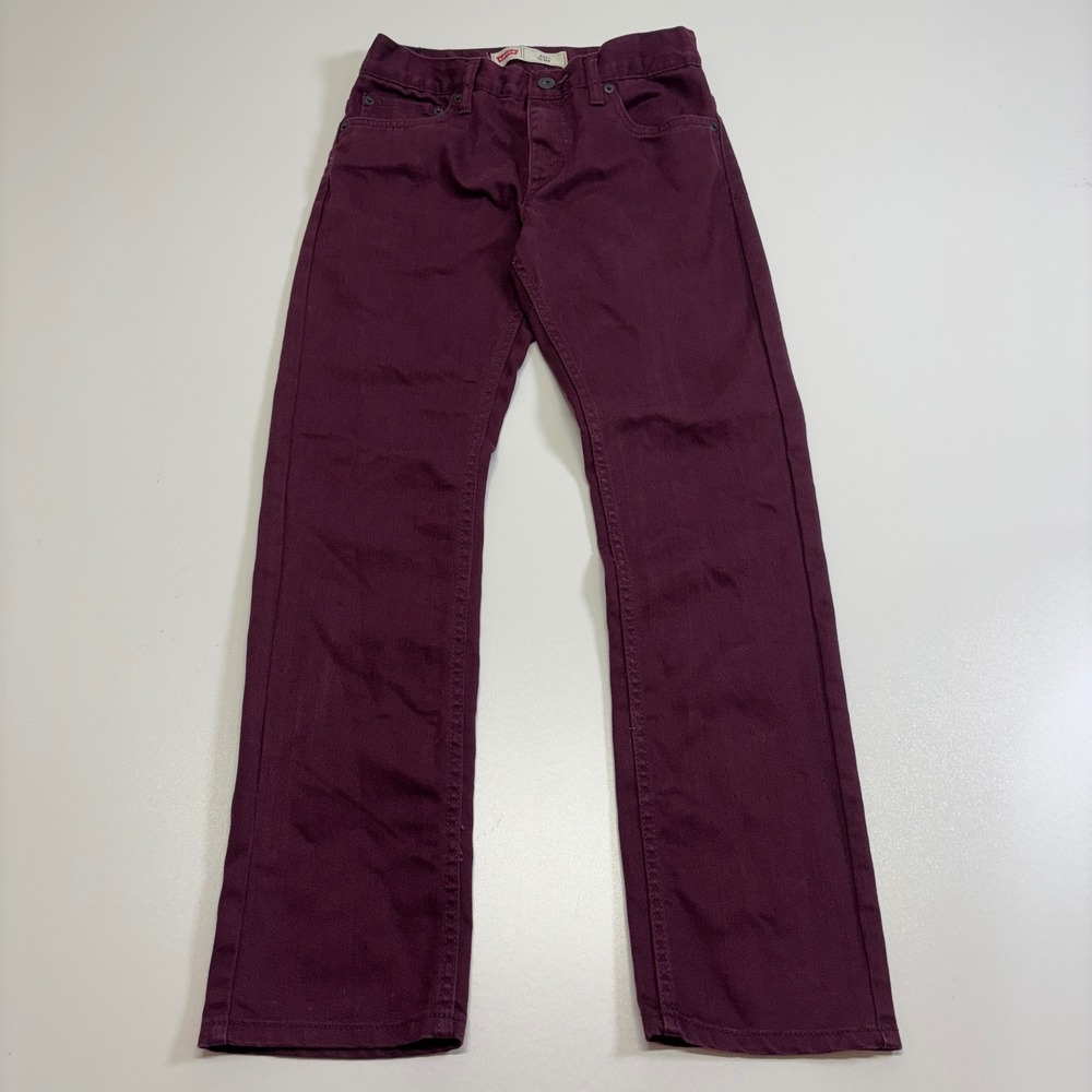 Levi's 511 Slim Jeans 14 Reg W27 L27 Burgundy Wine Colored Denim Skinny Y2K